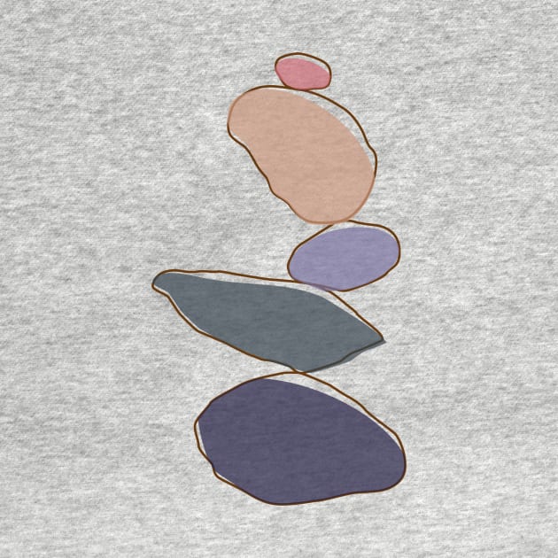 Rujum- Balancing Stones: A Pastel-colored Illustration | Redbubble by Hakubiya